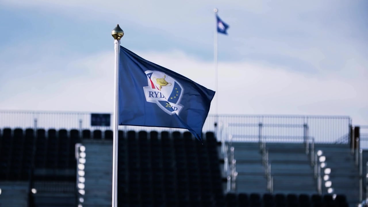 Golf flag on a course